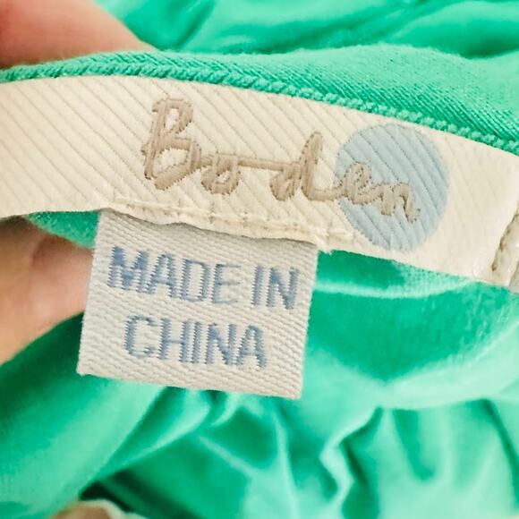 Boden Green Maxi Dress 14R Grosgrain Ribbon Detail V Neck Beachy Resort Whimsy - Picture 8 of 9